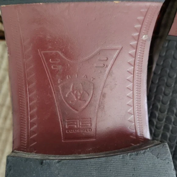 ARIAT Croc Embossed Leather Lace Up Boots Women's 8B - Picture 14 of 15